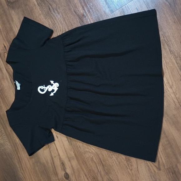 La Blanca Beachwear Dresses & Skirts - La Blanca Beachwear Mini Black Anchor Coastal Baby Doll Dress A26